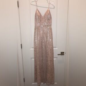 Elegant Pink Sequin Gown
